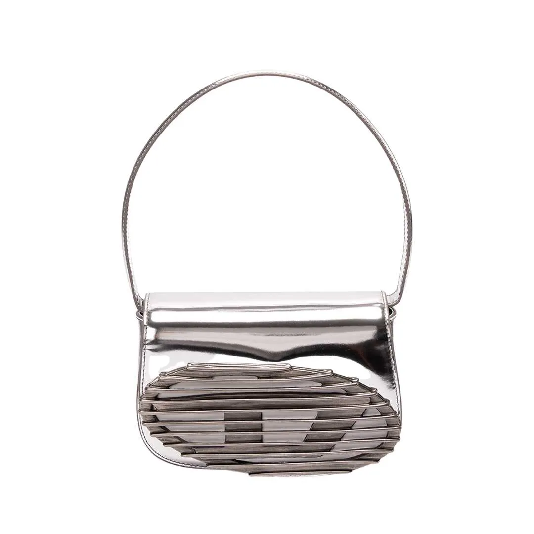 Bolso Diesel 1DR piel plateado NEW COLLECTION FW23