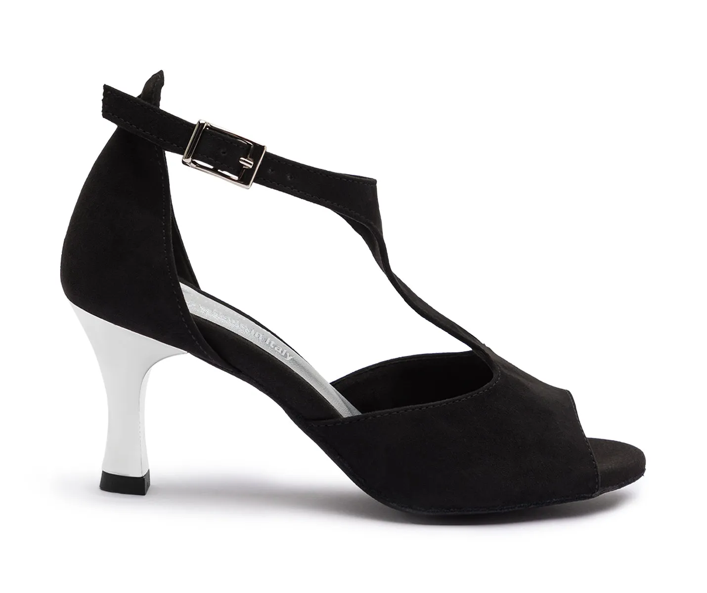 DQ1001 Zapatos de baile en negro con suela de ante