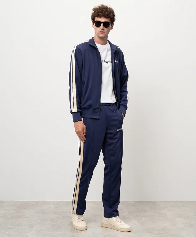 Palm Angels Purple sweatpants with logo embroidery