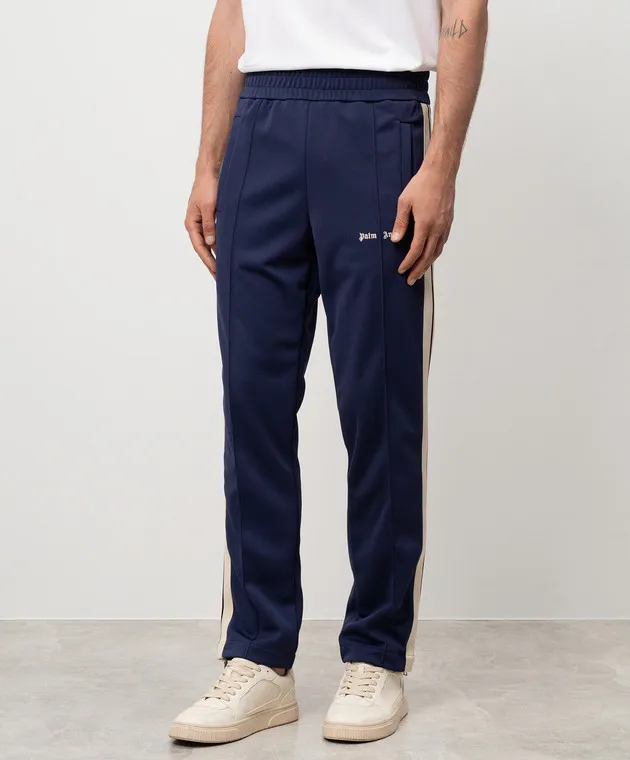 Palm Angels Purple sweatpants with logo embroidery
