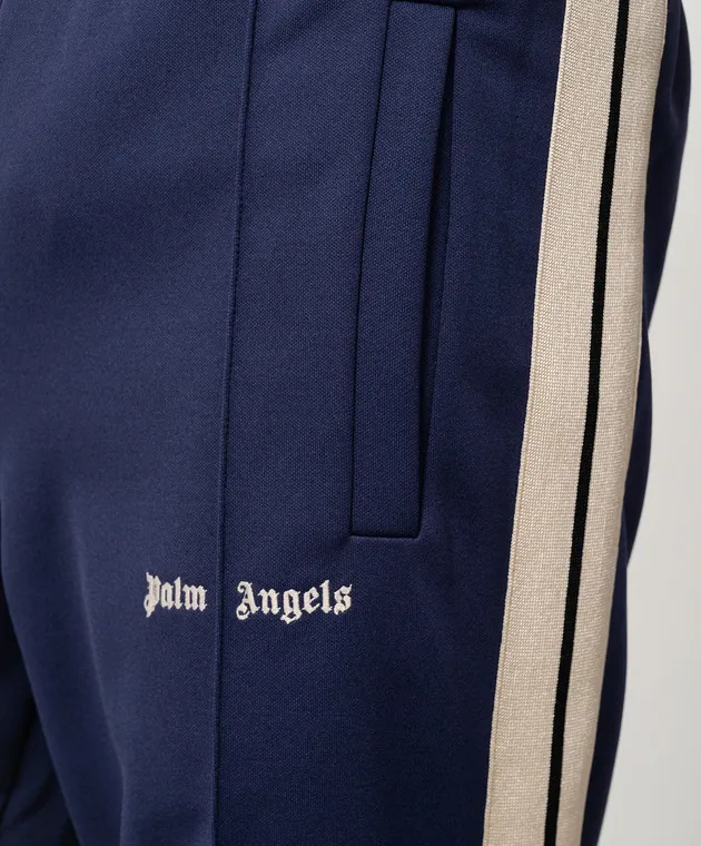 Palm Angels Purple sweatpants with logo embroidery